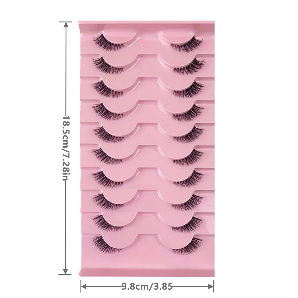 10 Pairs Half Lashes Natural Look Wispy Fluffy Cat Eye Look Natural Short Accent Lashes End Lashes Corner Eyelashes 3/4 Lashes R