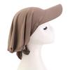 Cotton Outdoor Visor Hat with Attached Scarf Head Cover Adjustable Lightweight Sun Protection Cap for Women and Men
