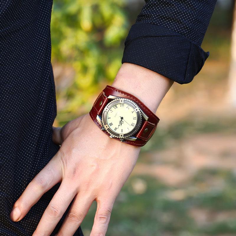 Orologi da uomo Punk Vintage Cow Leather Orologio da polso Numeri romani  Quadrante Casual Watch Regalo acquista in modo economico — spedizione  gratuita, recensioni reali con foto — Joom