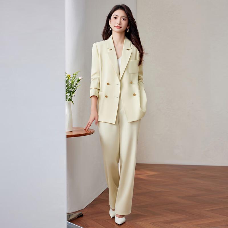 Tluoman Women s Professional Double-Breasted Suit Set XL