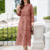 ZANZEA Women Fashion Lace Crochet Patchwork Casual Long Sleeve Dress