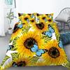 Sunflower Duvet Cover Set Yellow Floral Sunflower Bedding Set Print Floral Comforter Cover For Kids Girls Boys