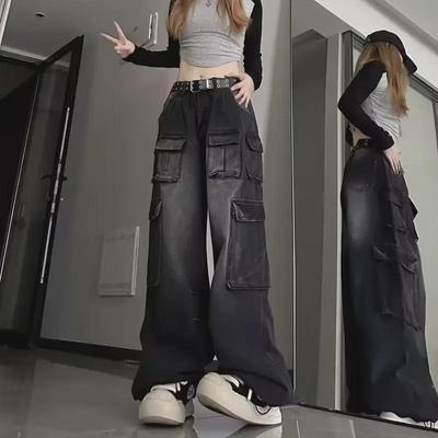 High-Street Amerikanska Retro Hängselbyxor – Unisex Vida Trendiga Vår/Höstjeans