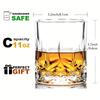 Elegante, gestreifte Whiskygläser, 4 Stück – vielseitig verwendbar, wiederverwendbar, leicht zu reinigen, für Getränke und Dekoration, ideales Geschenk