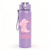 1PC Lets Go Girls Pink Quote Print 750ml Color Plastic Sports Water Bottle Leakproof Flip Straw Lid Suitable for Sports Office Home Use