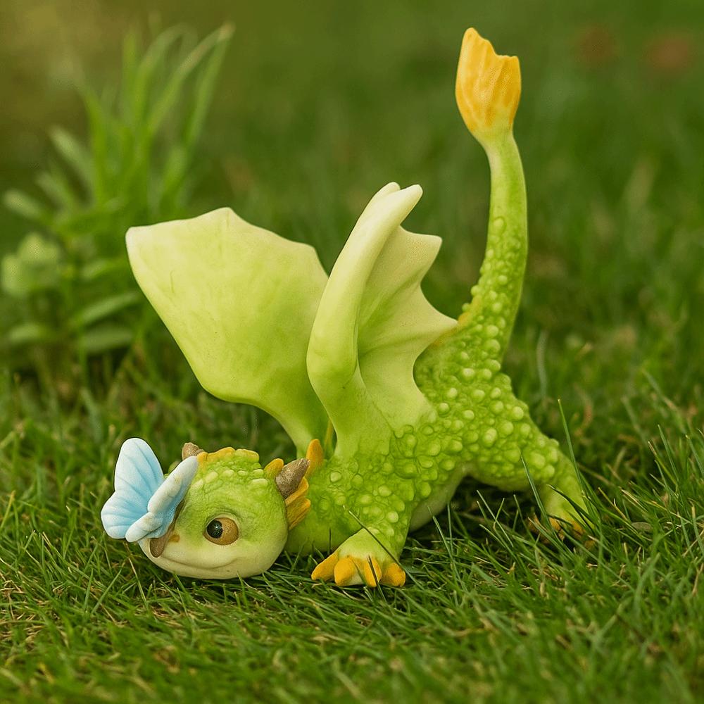 Handicraft Dragon Resin Sculpture Waterproof Dinosaur Models  Garden Succulents Crafts