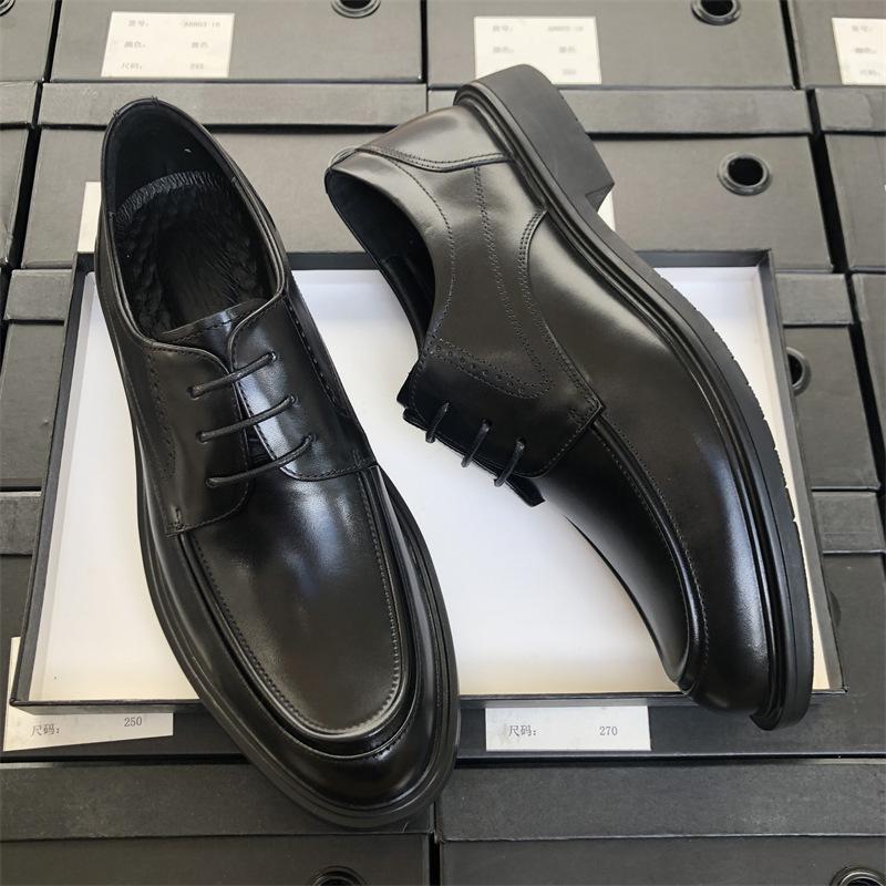 Kožené boty s kulatou špičkou Pánské společenské kožené Prodyšné Ležérní Dojíždění do práce Pánský oblek Ženich Svatební boty High-End