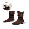 Retro pointed pile boots women's autumn and winter new western cowboy Martin boots casual versatile short boots
