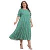 Übergröße Damenkleid Sommer Kurzarm Bedrucktes Lockeres Kleid Strandkleider