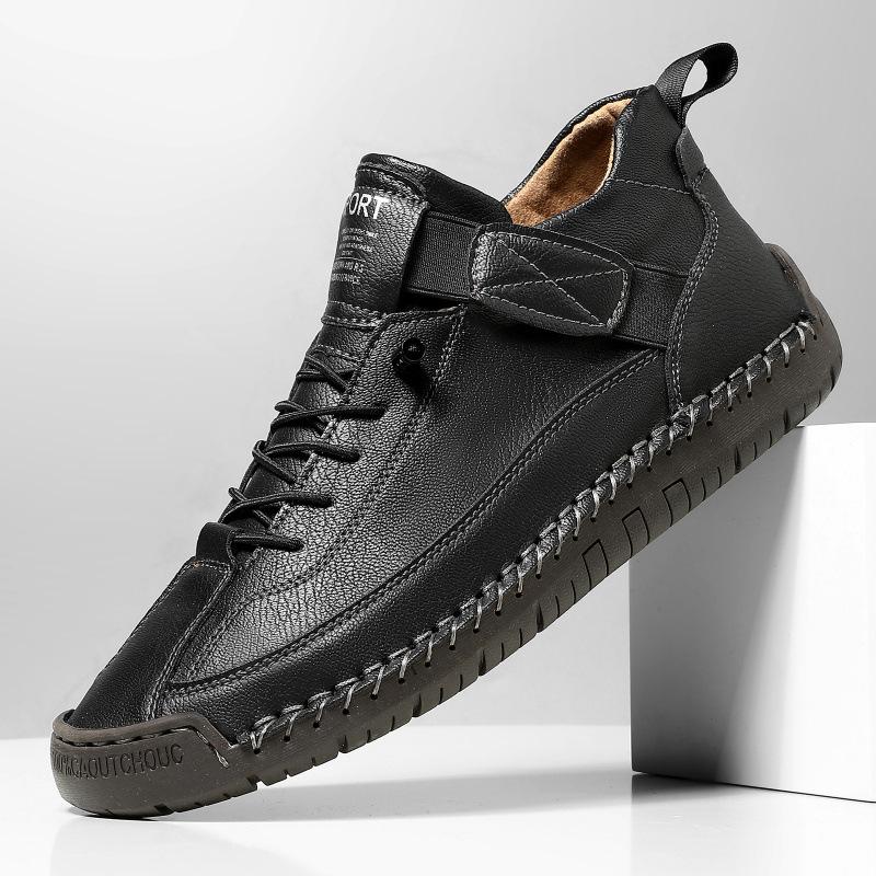 Flat Bottom Casual Shoes Women's Style Round Toe Ultra Leather Material Comfortable Insole Anti Slip Rubber Outsole