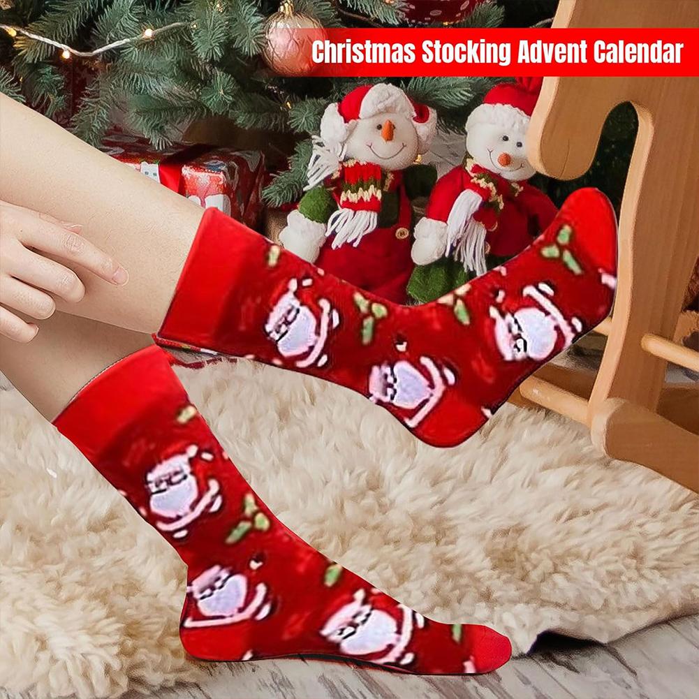 Christmas Socks Advent Calendar 2025 Christmas Advent Calendar with 24 Pairs of Fun and Colorful Socks Xmas Gifts for Women Men