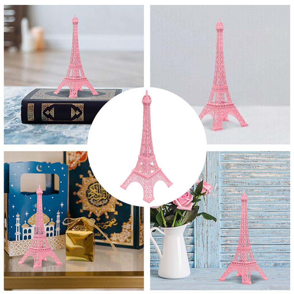 European Landmark Model Eiffel Tower Decor Vibrant Pink Color Artistic European-style Ornament Creative Pink Eiffel Tower