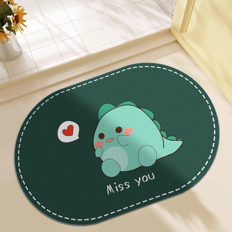 

Мультяшный зверек мягкий диатомовый ил впитывающий коврик для пола в ванную комнату туалет быстросохнущий ковер нескользящий 40X60cm 15.7X23.6in