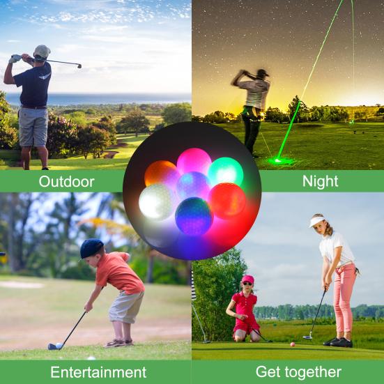 7Pcs Indoor Outdoor Glow in The Dark Light up Led Golf Balls