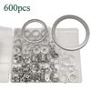 600-Piece Car Drain Plug Gasket Kit: 18 Sizes Aluminum Washers (6-24mm)