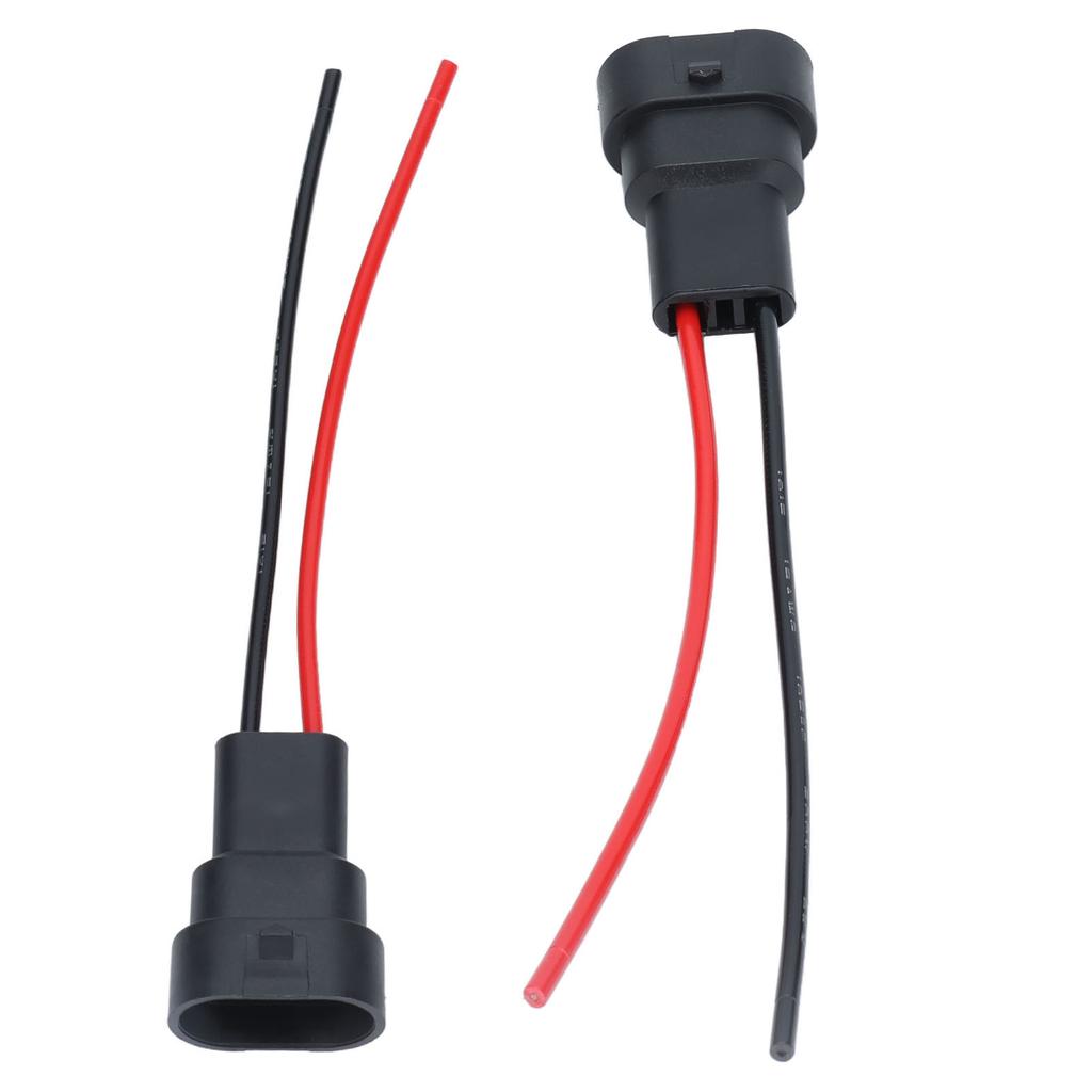 2Pcs Socket Wires Male Adapter Bulb Copper Wiring Harness 12V for LED Headlight Fog Lamps