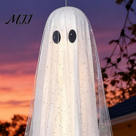 Halloween Atmosphere Decor 3Pcs/Set Decorations Hanging Ghost with Light Remote Ornament Control Indoor/Outdoor Ornaments for Yard Tree Garden String