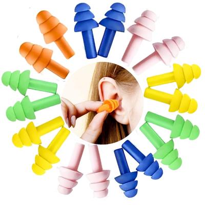 5/10 Pairs Silicone Soundproof Earplugs Mixed Colors Soft Reusable Suitable For Sleeping Swimming Learning YMY