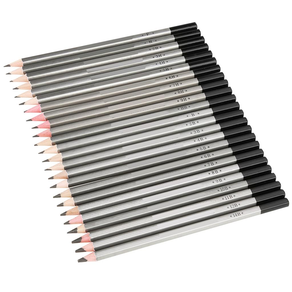 24Pcs Sketch Art Graphite Drawing Pencil NOn Toxic Colored Paint Pencil 9H 14B