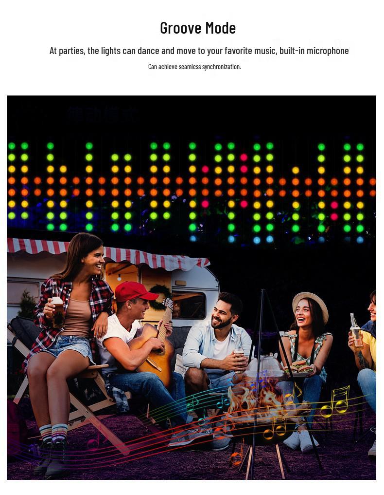 Smart LED String Curtain Lights with App-Controlled Custom Patterns and Text