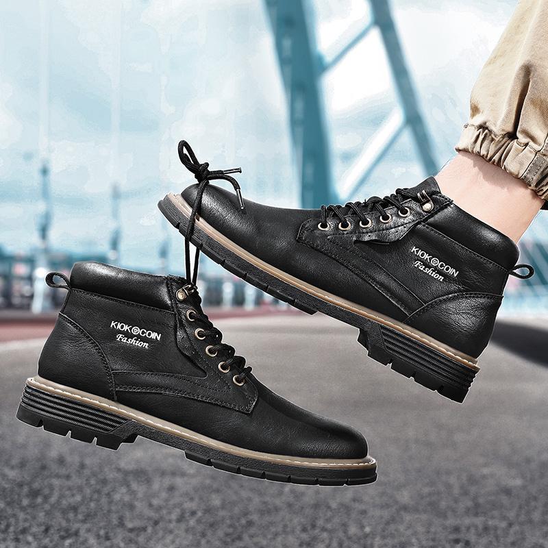 Spring Autumn Classic Outdoor Men Boots Non Slip Comfortable Big Size Men'S Shoes Casual Leather Basic Boots Brand Fashion Shoe