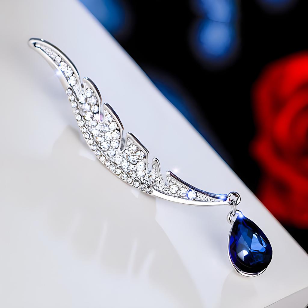 Angel Wings Exquisite Elegance Women's Feather Brooch Temperament Versatile Accessories Suit Coat Pin Button Corsage