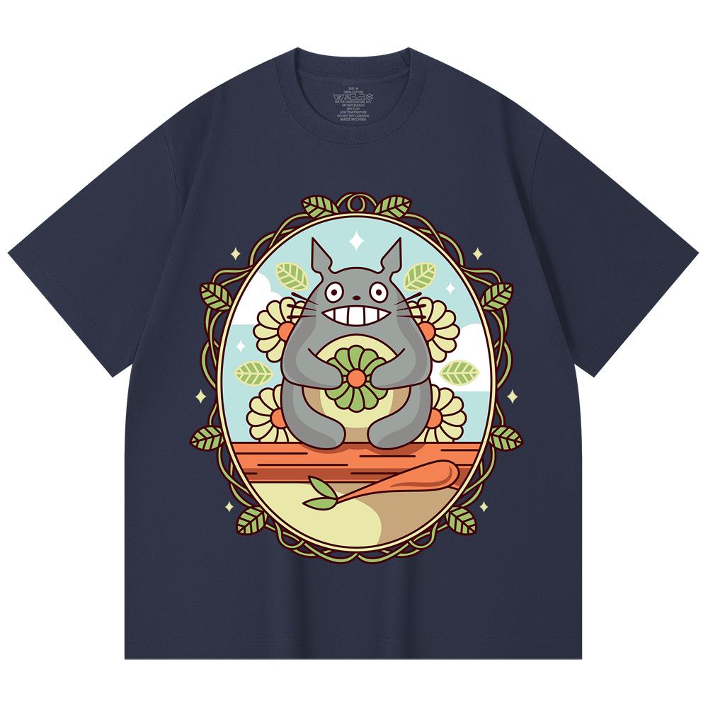 230 Gsm 100% Cotton Ghibli V6 Totoro Print Unisex Heavy Cotton T Shirt