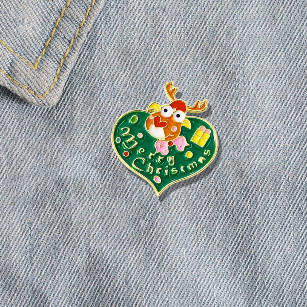 Elk Enamel Pins Cartoon Christmas Badges Pins Wholesale Xmas Brooch  Women