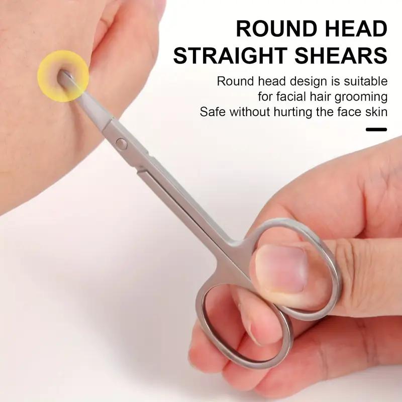 1/3PCS Stainless Steel Nose Hair Scissors Round-Tip Small Scissors Makeup Tool Brow Trimmer