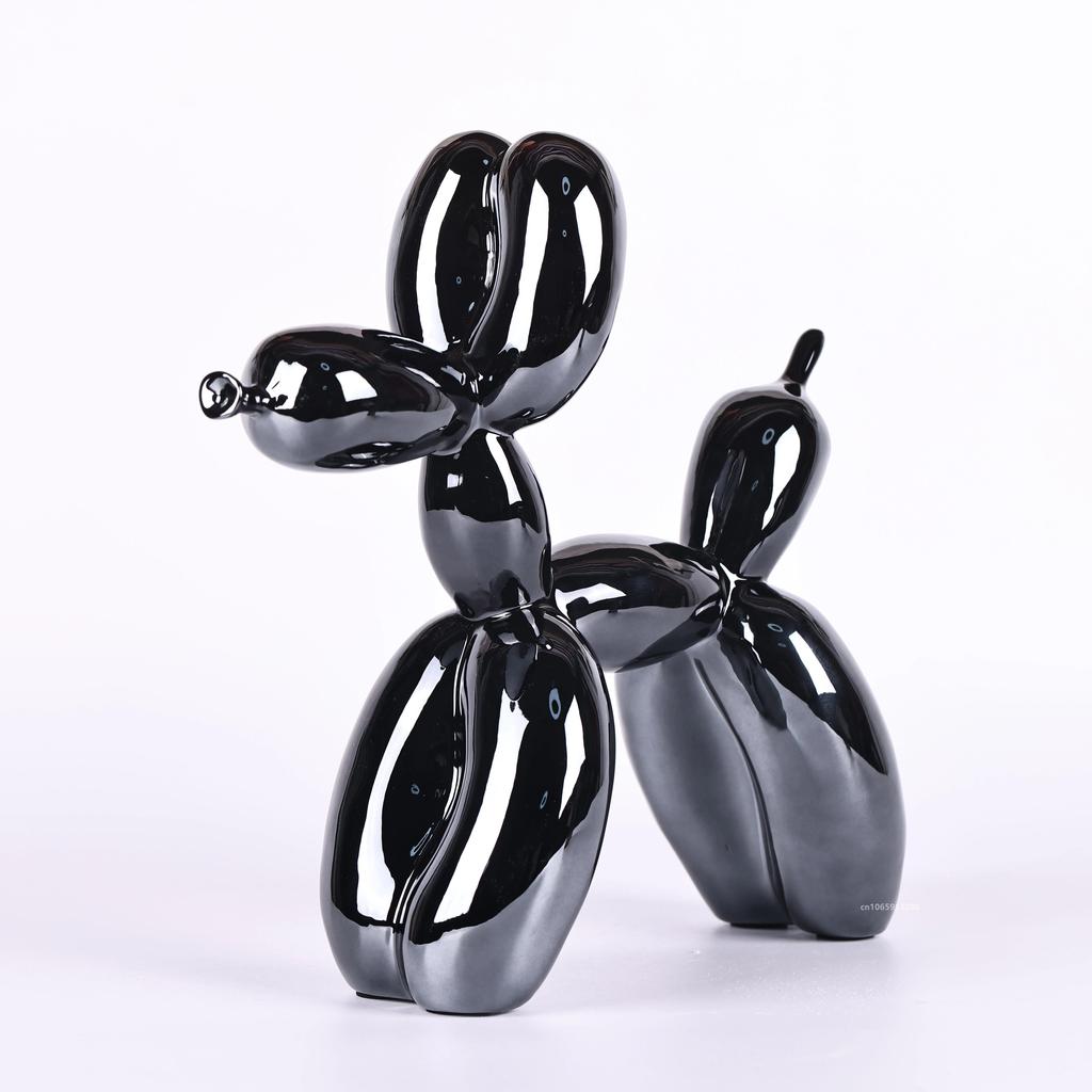 Electroplated Resin Dog Crafts Nordic Balloon Dog Ornament Puppy Sculpture Home Decor Living Room Desktop Modern Animal Statue