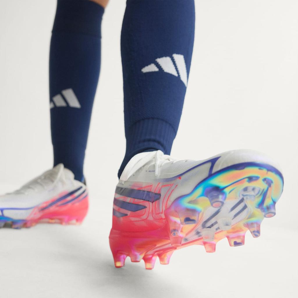 adidas F50 Hyperfast Elite Artificial Grass Football Boots KJ6089 Unisex Performance Sports Shoes Cloud White / Solar Purple / Solar Turbo