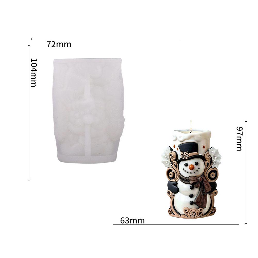 Snowman Candle Mold Aromatherapy Winter Candle Mold Silicone Mold White For Crafts Hobby Crafting Christmas Decorations