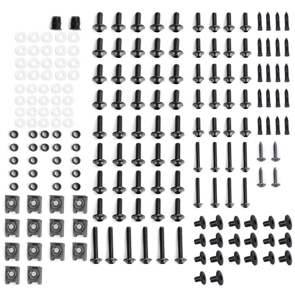 198PCS Motorcycle Sportbike Windscreen Fairing Bolts Kit Fastener Clips Screws for Honda Kawasaki Ducati