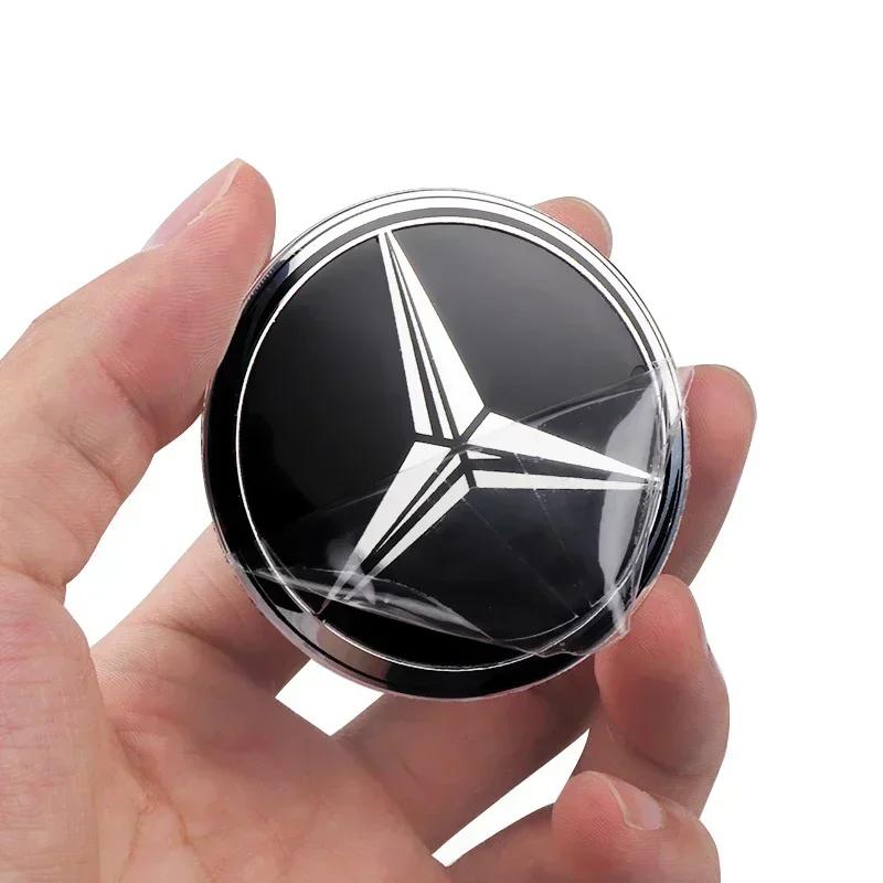 4pcs 75MM For MERCEDES BENZ AMG W205 W213 W206 W166 W176 W220 W253 C180 C200 Car Wheel Center Covers Stickers Hub Caps Sticker