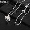 925 Sterling Silver Minimalist Cube Pendant Necklace - Stylish Evening Jewelry
