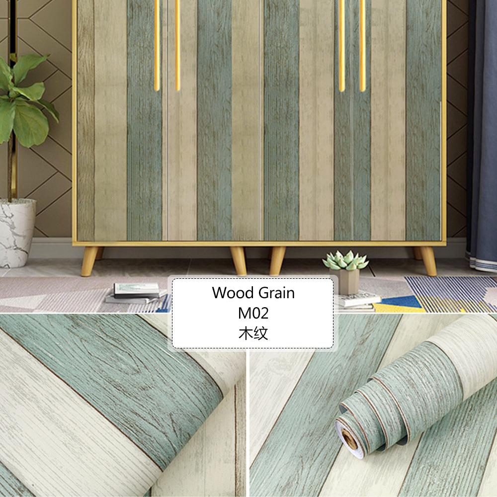 Thickened Wood Grain Self Adhesive Wallpaper Waterproof Wardrobe Tabletop Furniture Refurbished Adhesive Wallpapers 3D