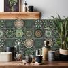 24 European Mandala Flower Tile Stickers: Waterproof, Self-Adhesive PVC for Kitchen & Bathroom Walls