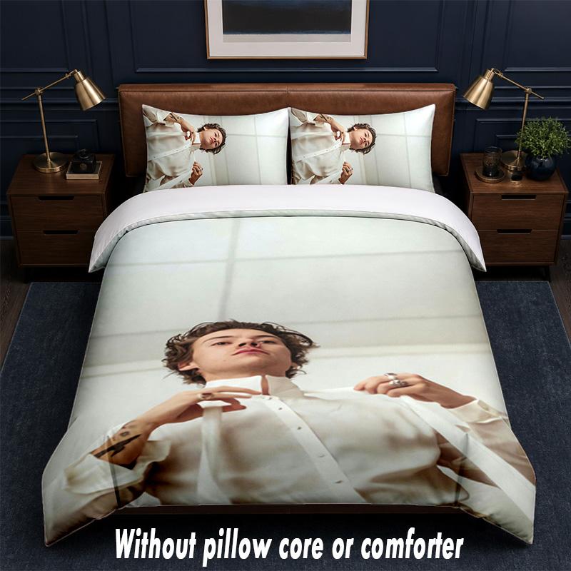Harry Styles Design Bed Bedding Set 1 Duvet Cover + 2 Pillowcases Soft Breathable Household Bed Linens