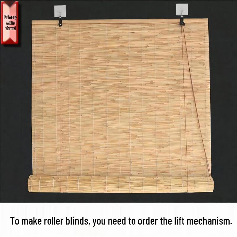 Outdoor Reed Bamboo Roller Blind - Breathable Sunshade for Balcony or Courtyard