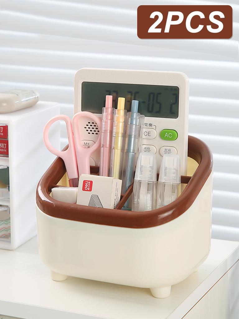 1/2 Stück Schreibtisch 6-Fächer Trapezförmiger Kreativer Stifthalter Schüler Zuhause Mini Schreibwaren Mehrzweck Diverse Aufbewahrungsbox