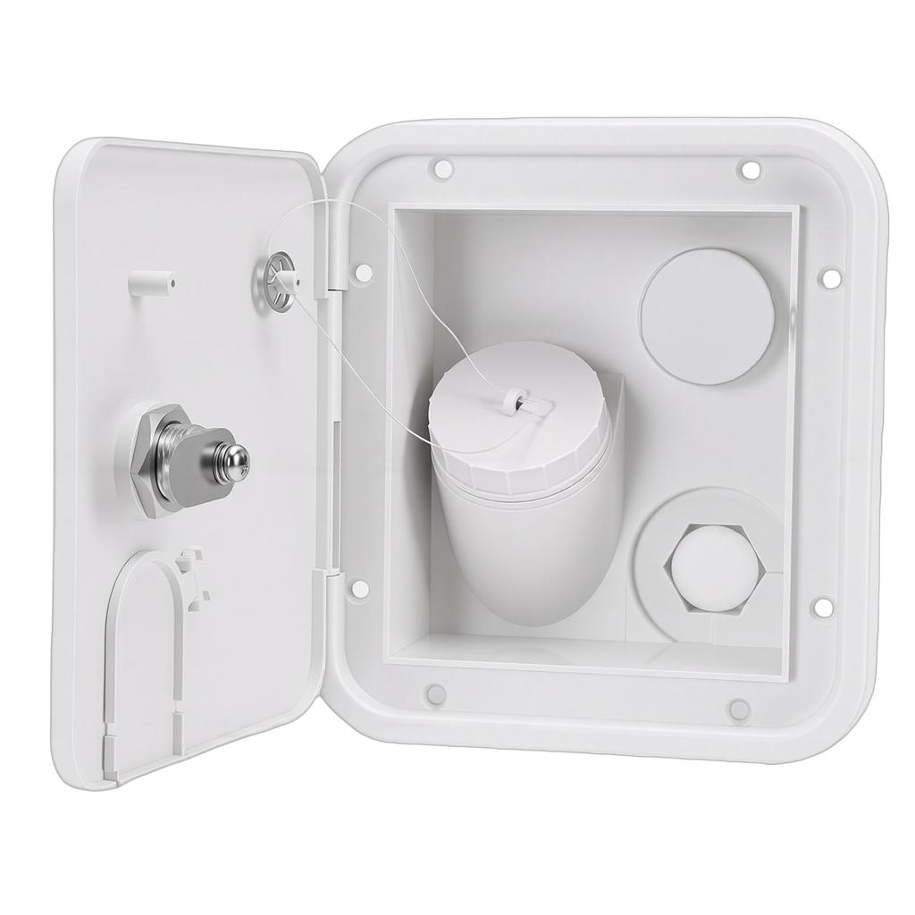 RV Water Inlet with Lockable Cover Keys Gravity Water Inlet Fill Dish for Motorhome