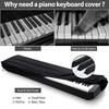 Keys Piano Keyboard Dust Cover Waterproof Elastic Fabric with Drawstring 61/88 Buckle for Home Studio Protection Dust Cover
