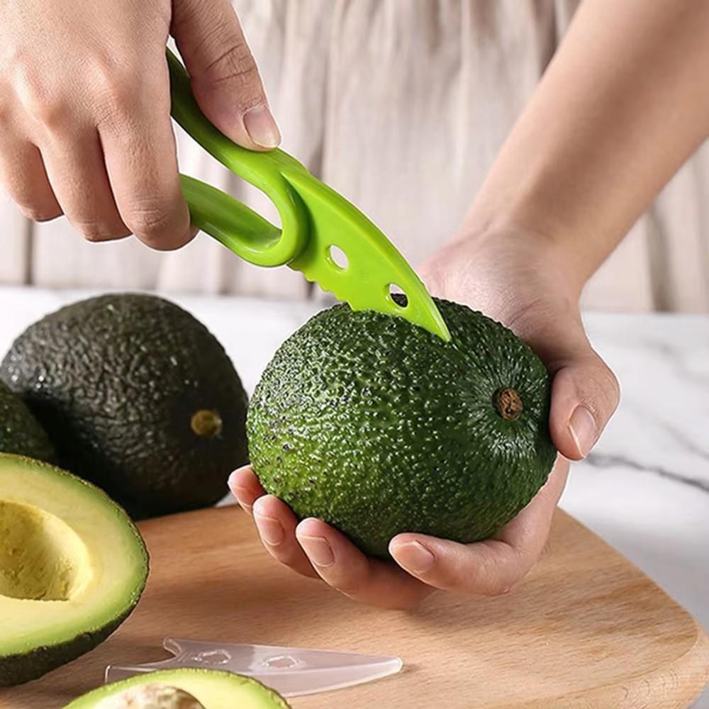 3 in 1 Avocado Slicer Shea Corer Butter Fruit Peeler Cutter Pulp Separator Lightweight Plastic Knife Kitchen Vegetable Tools Kitchen Gadgets