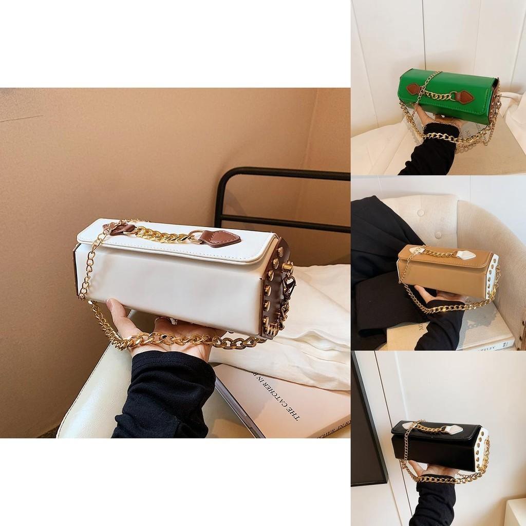 Stylish 2024 Korean Fashion Casual Solid Color Women's Cylinder Bag With Chain Strap