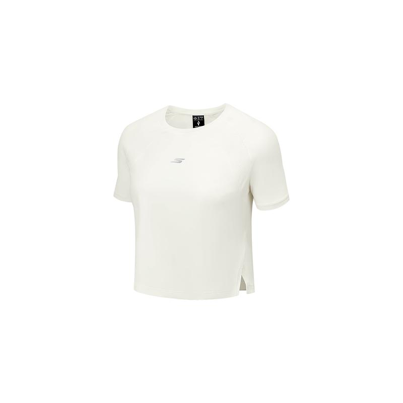 Skechers Fashion Sports Series Slim Fit Cool Feel Pullover Raglan Sleeve Short Sleeve T-Shirt Women tops Tofu-White P225W216-0211 M