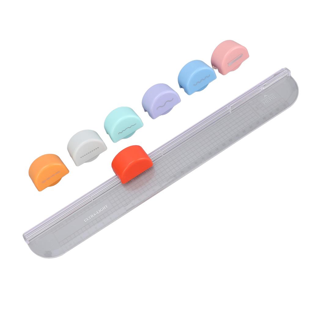7 in 1 Paper Cutter Locating Ruler Design Versatile Trimmer Scrapbook Tool for Straight Dotted