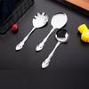 4Pcs Kitchen Tableware Set Stainless Steel Teaspoons Portion Control Serving Spoon Large Size Lightweight Reusable