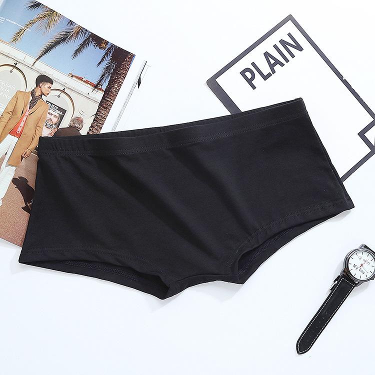 

Однотонное мужское нижнее белье на плоской подошве, бесшовное нижнее белье со средней талией, дышащее и мягкое мужское нижнее белье 2XL чёрный