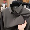 Men's Mid-Age Casual Long Sleeve Polo Shirt