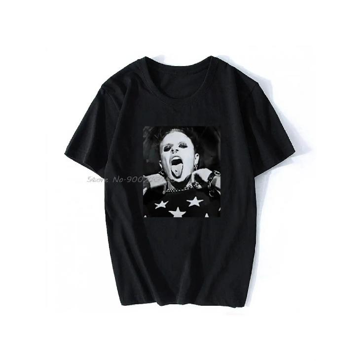 Футболка с графическим принтом Keith Flint Prodigy Firestarter - Унисекс, Эластичная, С круглым вырезом, Короткий рукав, Аниме Харадзюку Уличная одежда с культовым лицом Keith Flint & S чёрный